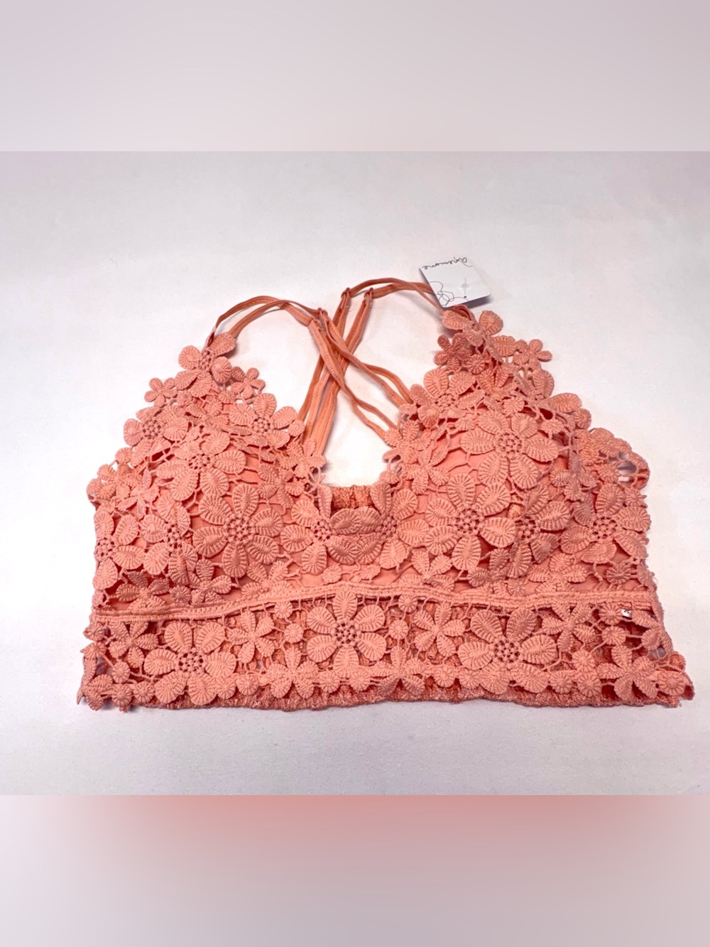 NWT Anemone Floral Crochet Daisy Longline Bralette - Size Large
